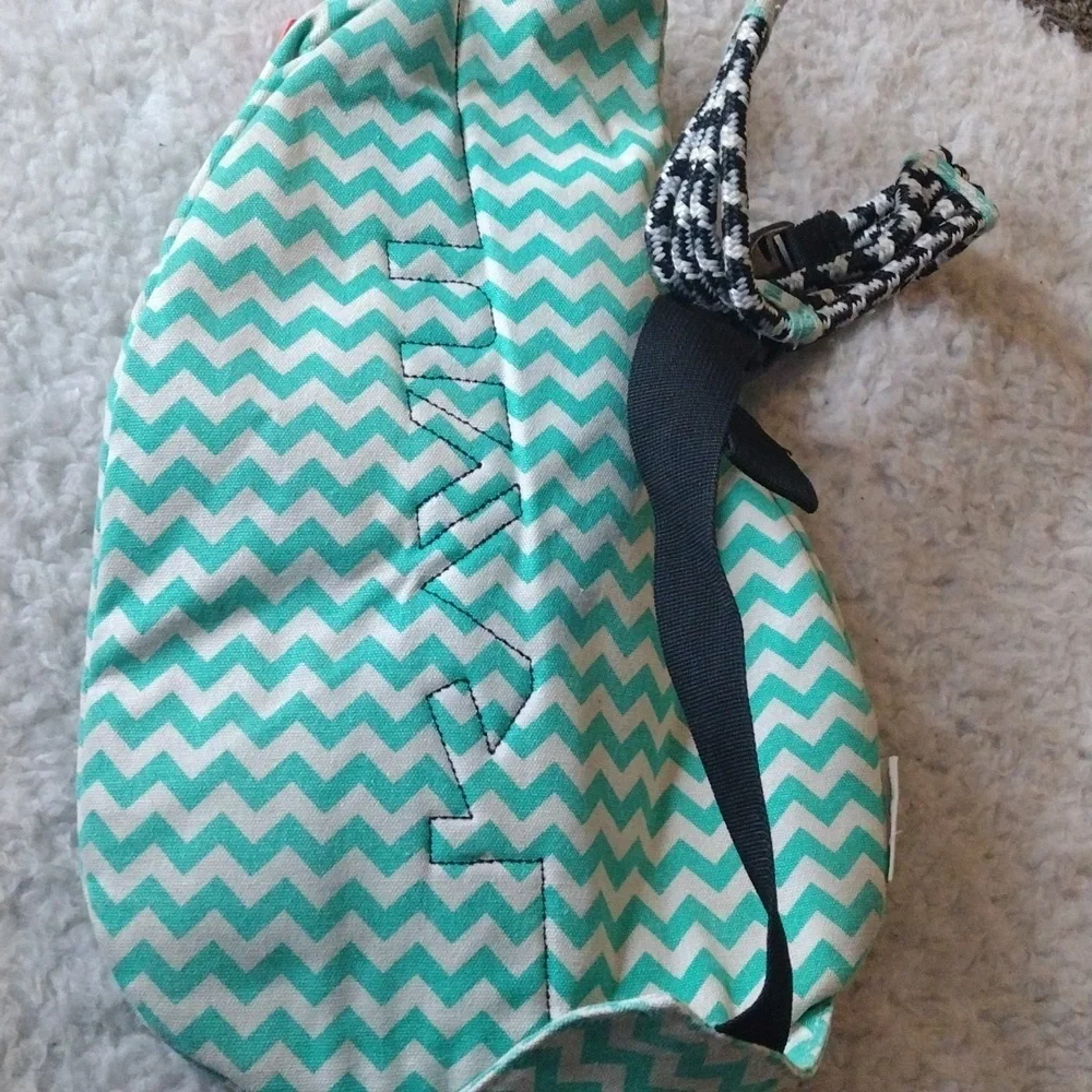 KAVU Teal Chevron Sling Bag